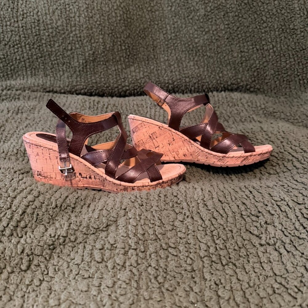 BOC Born Concept Emina Cork Wedge Heel Size 8